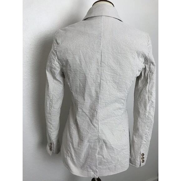 Joie Double Breast Blazer Striped Seersucker Stretch - Picture 5 of 10